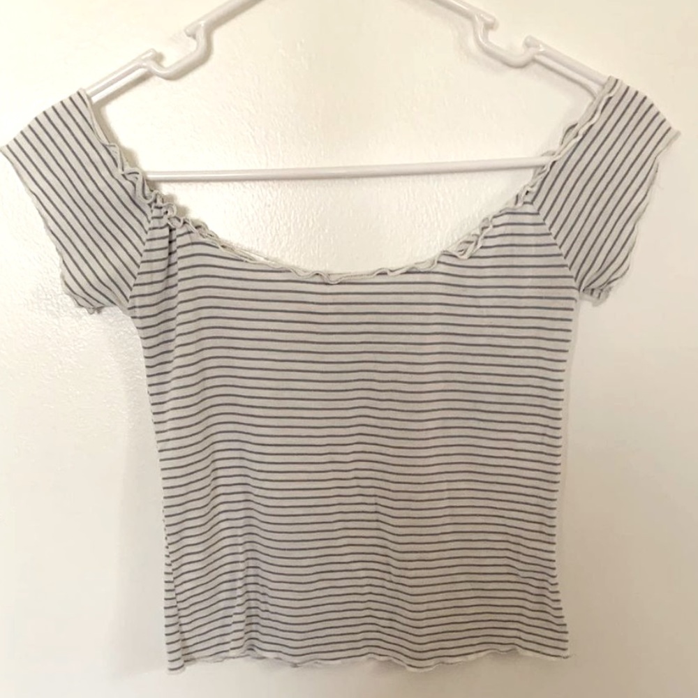 white w blue striped brandy top !
